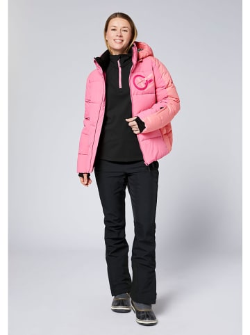 Chiemsee Fleecepullover in Schwarz/ Rosa