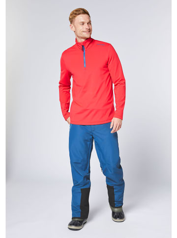 Chiemsee Fleecepullover in Rot/ Blau