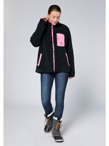 Chiemsee Fleecejacke in Schwarz/ Pink