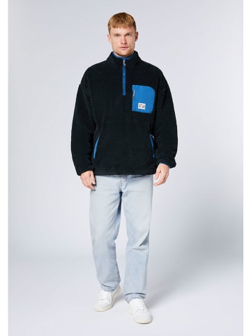 Chiemsee Fleecepullover in Dunkelblau/ Blau