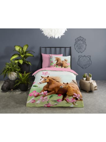 Pure Komplet pościeli "Melice" w kolorze jasnoróżowo-jasnobrązowym z mikrofibry