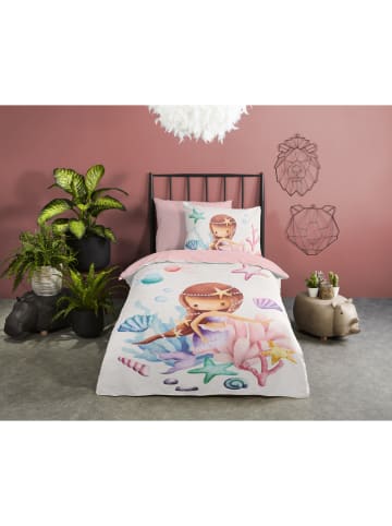 Pure Mikrofaser-Bettwäsche-Set "Lucy" in Weiß/ Rosa