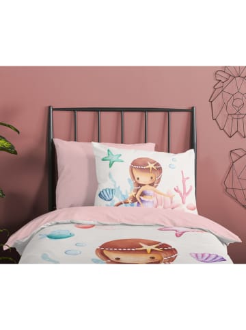 Pure Komplet pościeli "Lucy" w kolorze biało-jasnoróżowym z mikrofibry