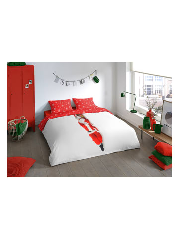 Pure Komplet pościeli "Santa" w kolorze biało-czerwonym z mikrofibry