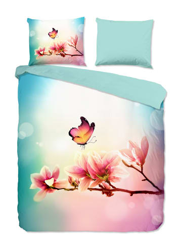 Pure Microvezel beddengoedset "Yuni" turquoise/lichtroze