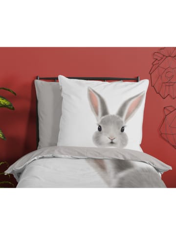 Good Morning Bettwäsche-Set in in Grau/ Weiß