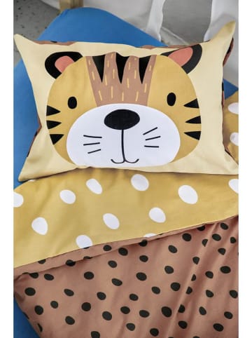 Good Morning Renforcé-Bettwäsche-Set "Tiger" in Gelb/ Hellbraun