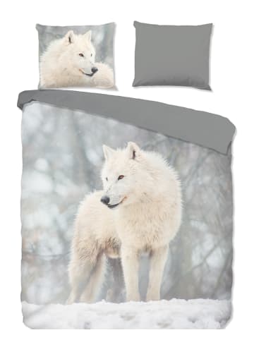 Good Morning Flanellen beddengoedset "Julian" grijs