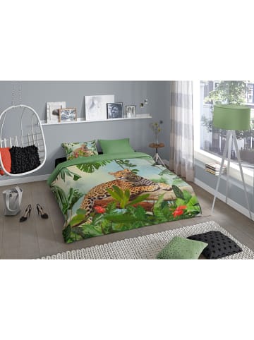 Good Morning Komplet pościeli renforcé "Jungle" w kolorze zielonym ze wzorem