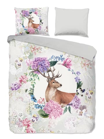 Good Morning Flanellen beddengoedset "Vedet" grijs