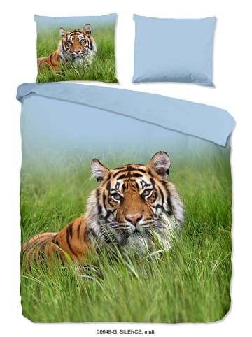 Good Morning Bettwäsche-Set "Silence" in Grün/ Hellblau