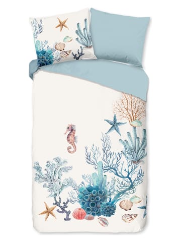 Good Morning Beddengoedset "Reine" wit/turquoise