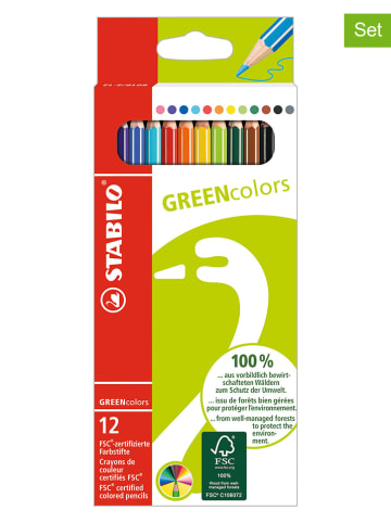 STABILO 24-delige set: kleurpotloden “STABILO GREENcolors” - 24 x 12 stuks