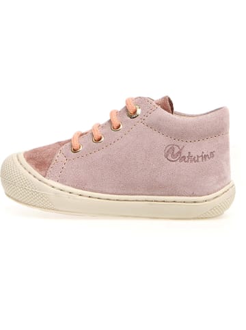 Naturino Skórzane buty "Cocoon" w kolorze jasnoróżowym do nauki chodzenia