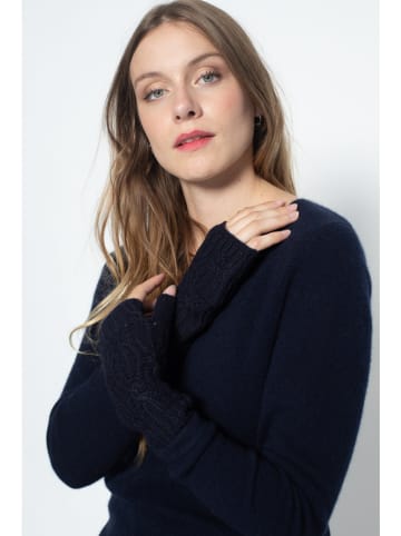 Perfect Cashmere Kaszmirowe mitenki "Jelo" w kolorze granatowym