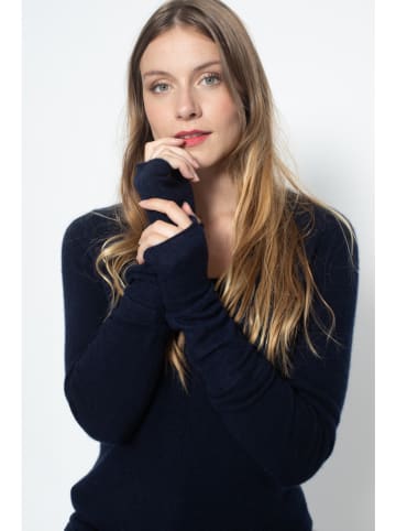 Perfect Cashmere Kaszmirowe mitenki "Jesse" w kolorze granatowym