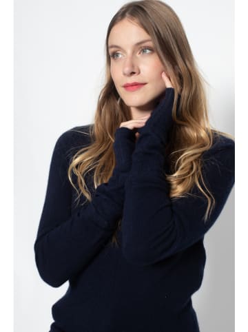 Perfect Cashmere Kaszmirowe mitenki "Jesse" w kolorze granatowym