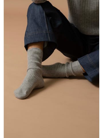 Perfect Cashmere Kaschmir-Socken "Molilou" in Hellgrau