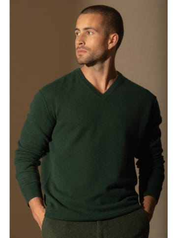 Perfect Cashmere Kaszmirowy sweter "Lorenzo" w kolorze ciemnozielonym