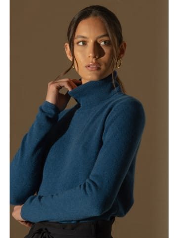 Perfect Cashmere Kaschmir-Rollkragenpullover in Blau