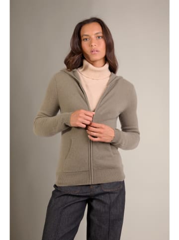 Perfect Cashmere Kaschmir-Cardigan in Khaki