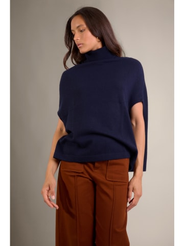 Perfect Cashmere Kaszmirowe ponczo "Melina" w kolorze granatowym