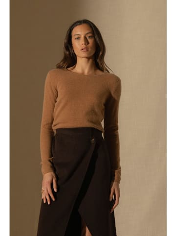 Perfect Cashmere Kaszmirowy sweter "Oprah" w kolorze karmelowym