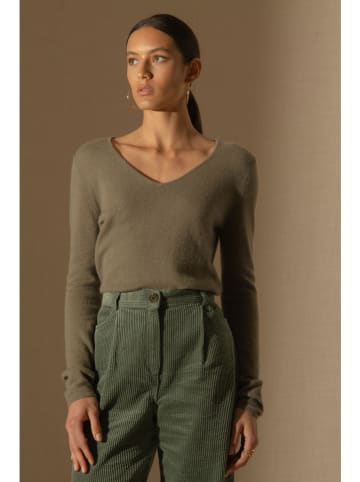 Perfect Cashmere Kasjmieren trui kaki