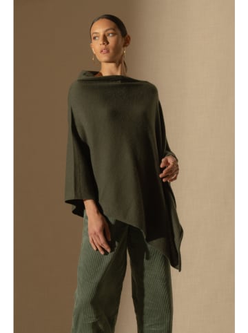 Perfect Cashmere Kaschmir-Poncho in Khaki
