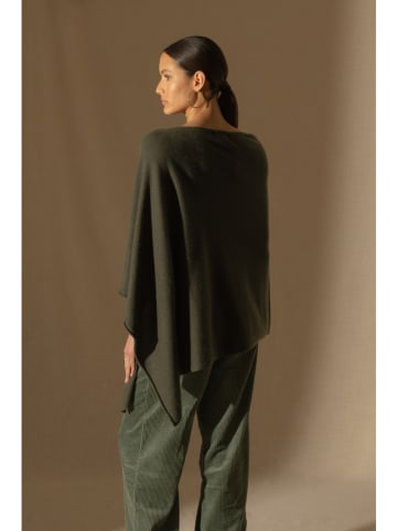Perfect Cashmere Kaschmir-Poncho in Khaki