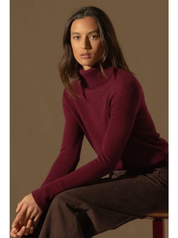 Perfect Cashmere Kaschmir-Rollkragenpullover in Bordeaux