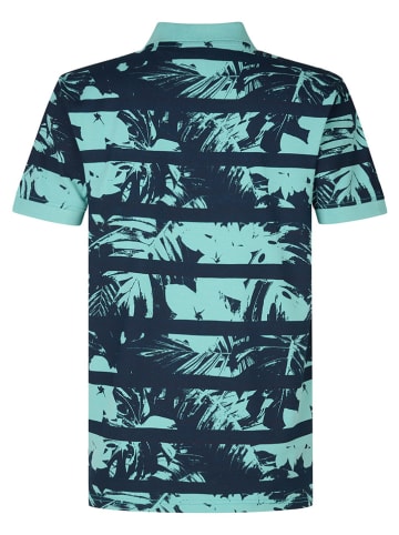 Petrol Poloshirt turquoise/donkerblauw