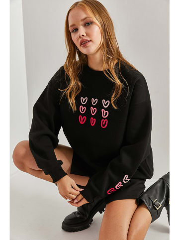 Bianco Lucci Sweatshirt in Schwarz