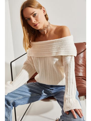 Bianco Lucci Sweter w kolorze kremowym