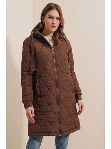 Bigdart Doorgestikte mantel bruin