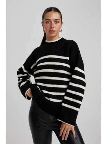 DeFacto Pullover in Schwarz/ Weiß