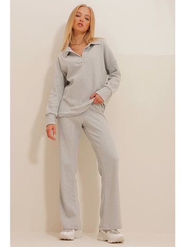 Trend Alacati 2-delige outfit lichtgrijs