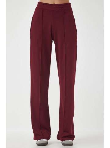 Happiness Istanbul Spodnie w kolorze bordowym