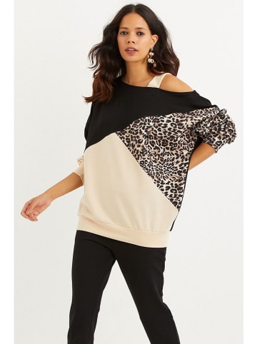 Cool and sexy Bluza w kolorze czarno-beżowym