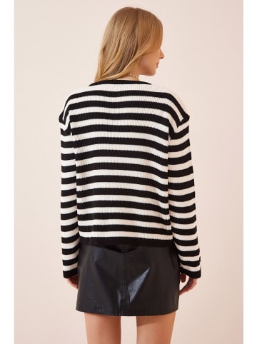 Happiness Istanbul Kardigan w kolorze biało-czarnym