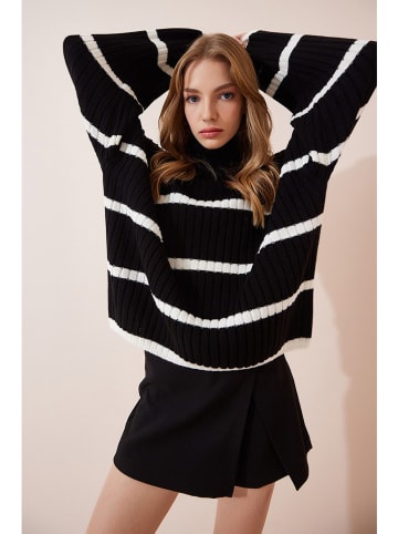 Happiness Istanbul Sweter w kolorze czarno-kremowym