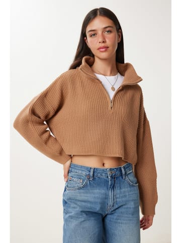 Happiness Istanbul Sweter w kolorze karmelowym