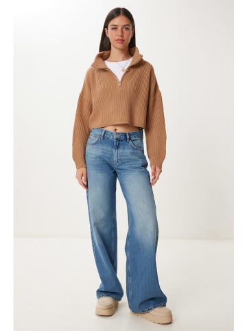 Happiness Istanbul Sweter w kolorze karmelowym