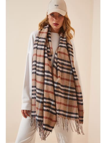 Happiness Istanbul Schal in Camel/ Schwarz - (L)200 x (B)80 cm