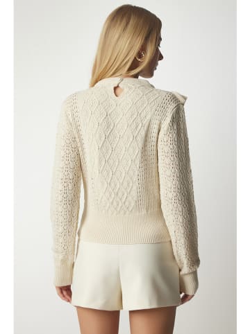 Happiness Istanbul Sweter w kolorze kremowym