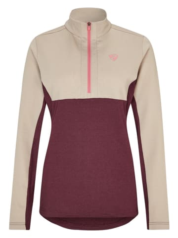 Ziener Fleece trui "Japra" beige/rood