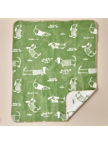 BELLA MAISON Babydeken "Sausage Dog" groen/wit - (L)120 x (B)100 cm