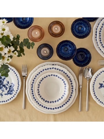 BELLA MAISON 24-delig tafelservies "Vanessa" blauw/wit