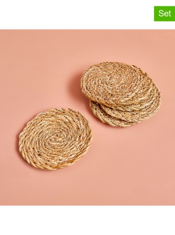 BELLA MAISON 6-delige set: onderzetters lichtbruin