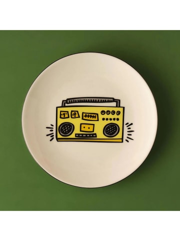 BELLA MAISON Frühstücksteller "Keith Haring" in Gelb/ Gold - Ø 19 cm